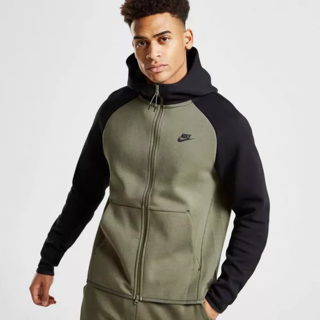 nike tech fleece hoodie green