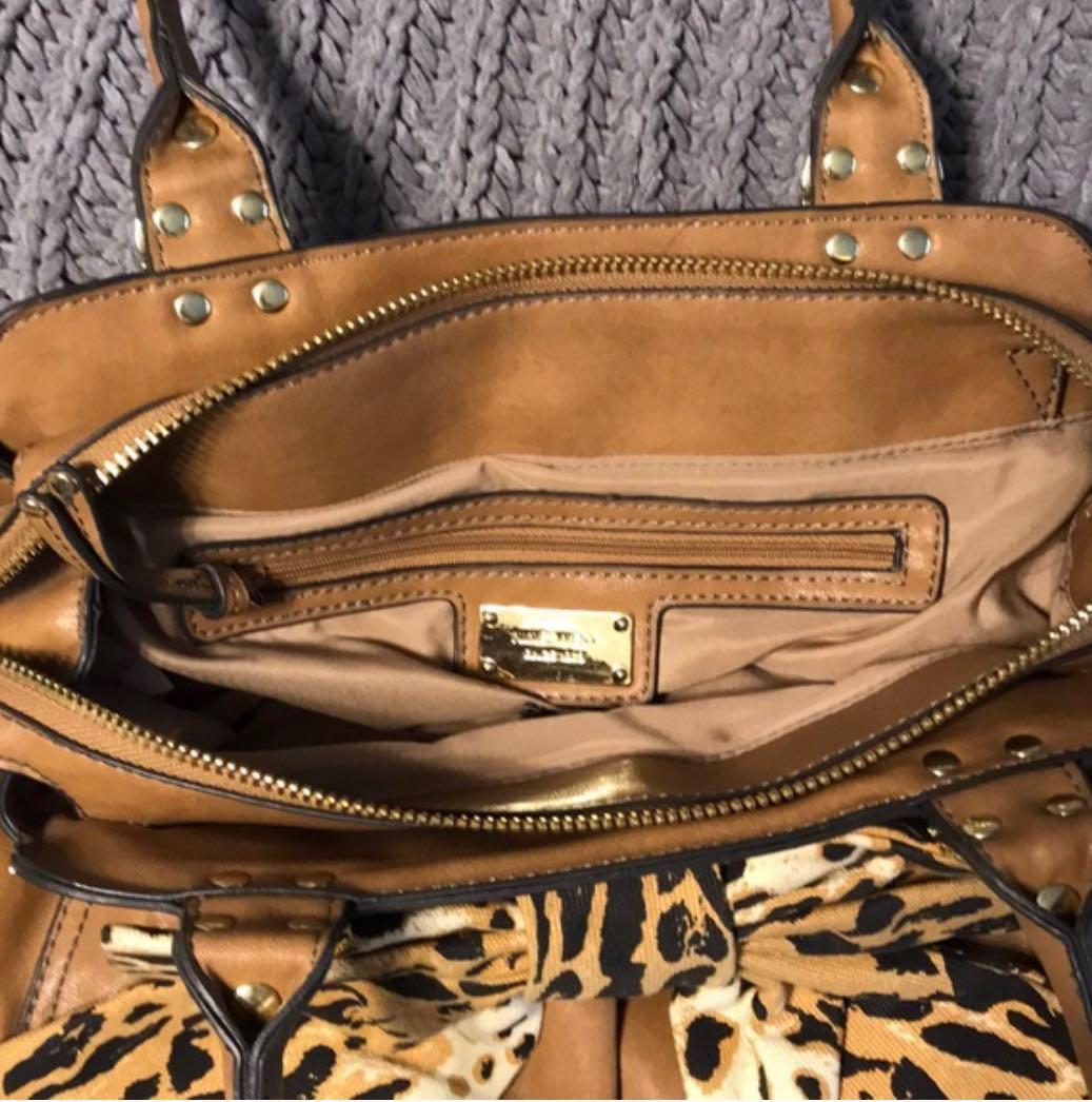 Nine West Tote Bag with Leopard Print Bow