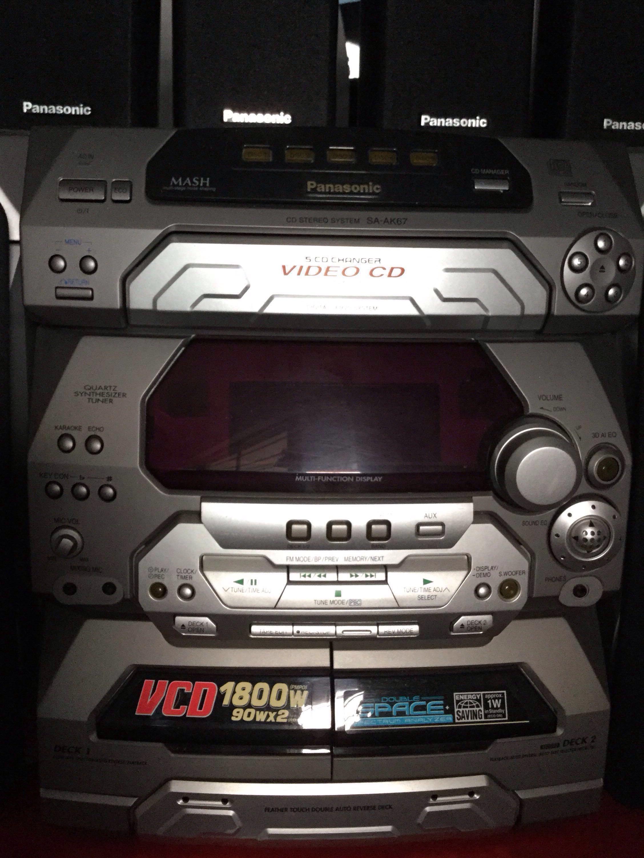 Panasonic Video CD W Karaoke Systems & 6 Surrounded Sounds Speakers