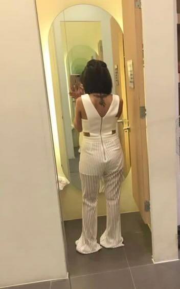 People are people white jumpsuit (Category: Jumpsuits) located in Davao. Submitted by imchuchay (Listing ID 219313526, Image 2). Description: • used once for a party • no flaws • like brand new • stretch fabric • mag fit small to semi large frames #best2019 .