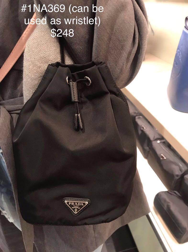 prada nylon wristlet pouch