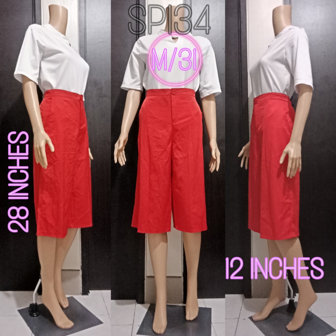 Red Square Pants Women S Fashion Clothes Pants Jeans Shorts