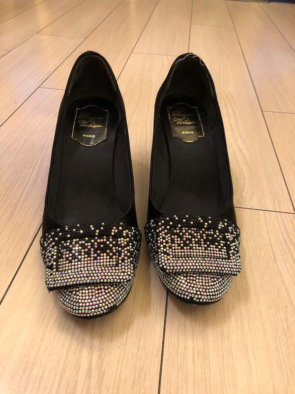 sparkling black heels