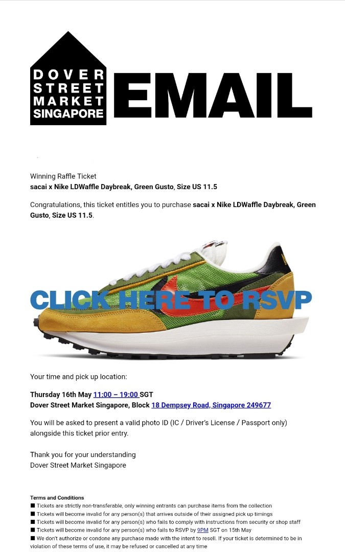 sacai nike raffle us