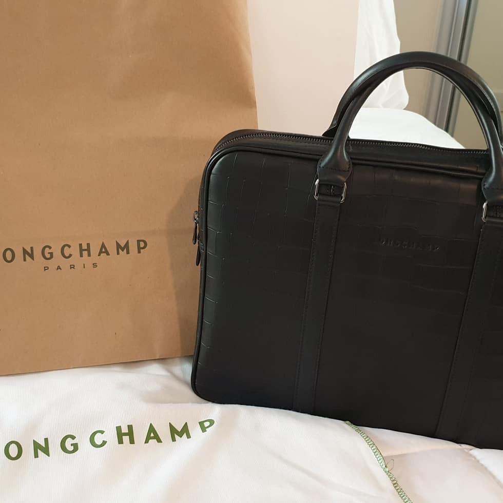 longchamp leather laptop bag