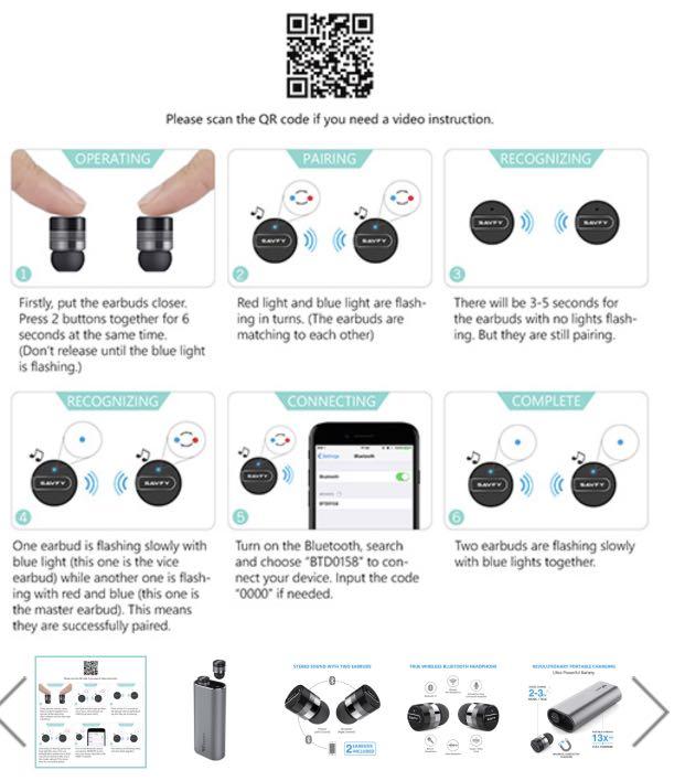 Savfy wireless top earbuds instructions