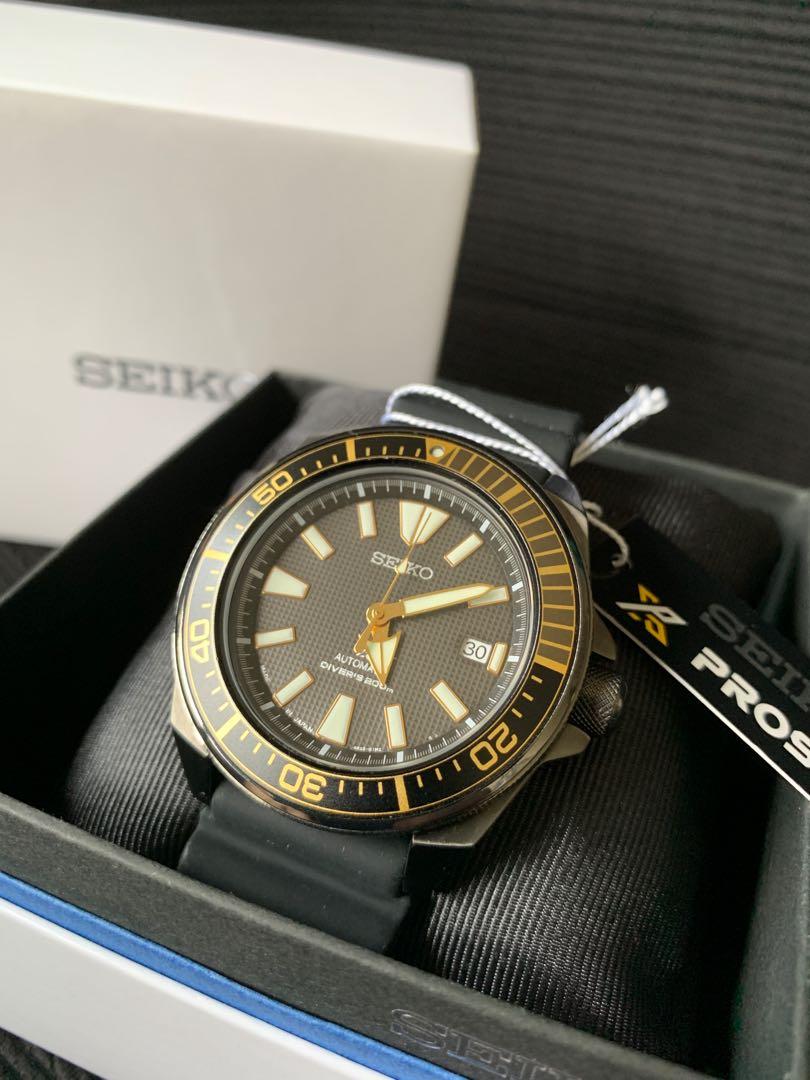 Seiko Prospex Black Gold Samurai Men Automatic Diver Watch Made in Japan SRPB55J