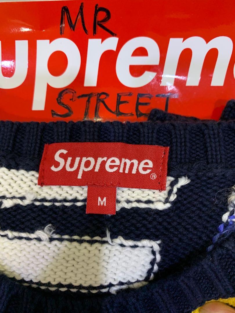 supreme big letters sweater multicolor