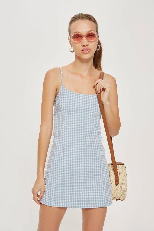 Topshop gingham playsuit cheap