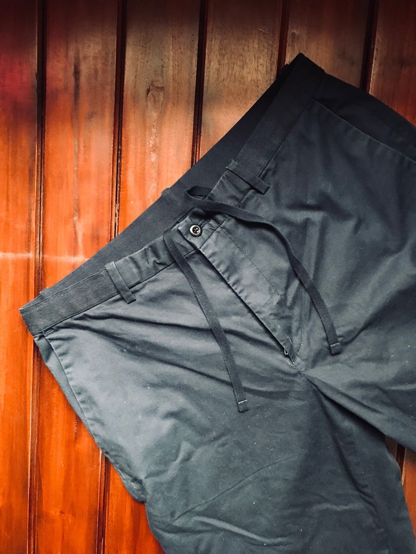 Uniqlo Navy Blue Ankle Easy Pants Men S Fashion Clothes Bottoms On Carousell