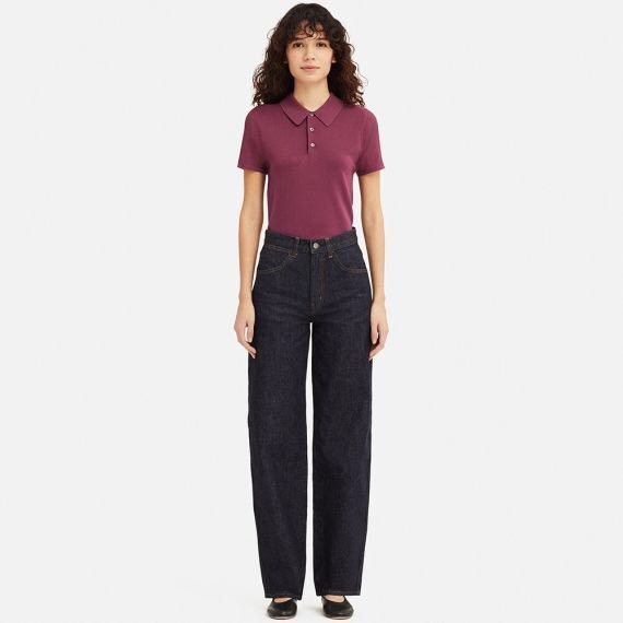 Uniqlo U High Rise Wide Straight Jeans Women s Fashion Bottoms