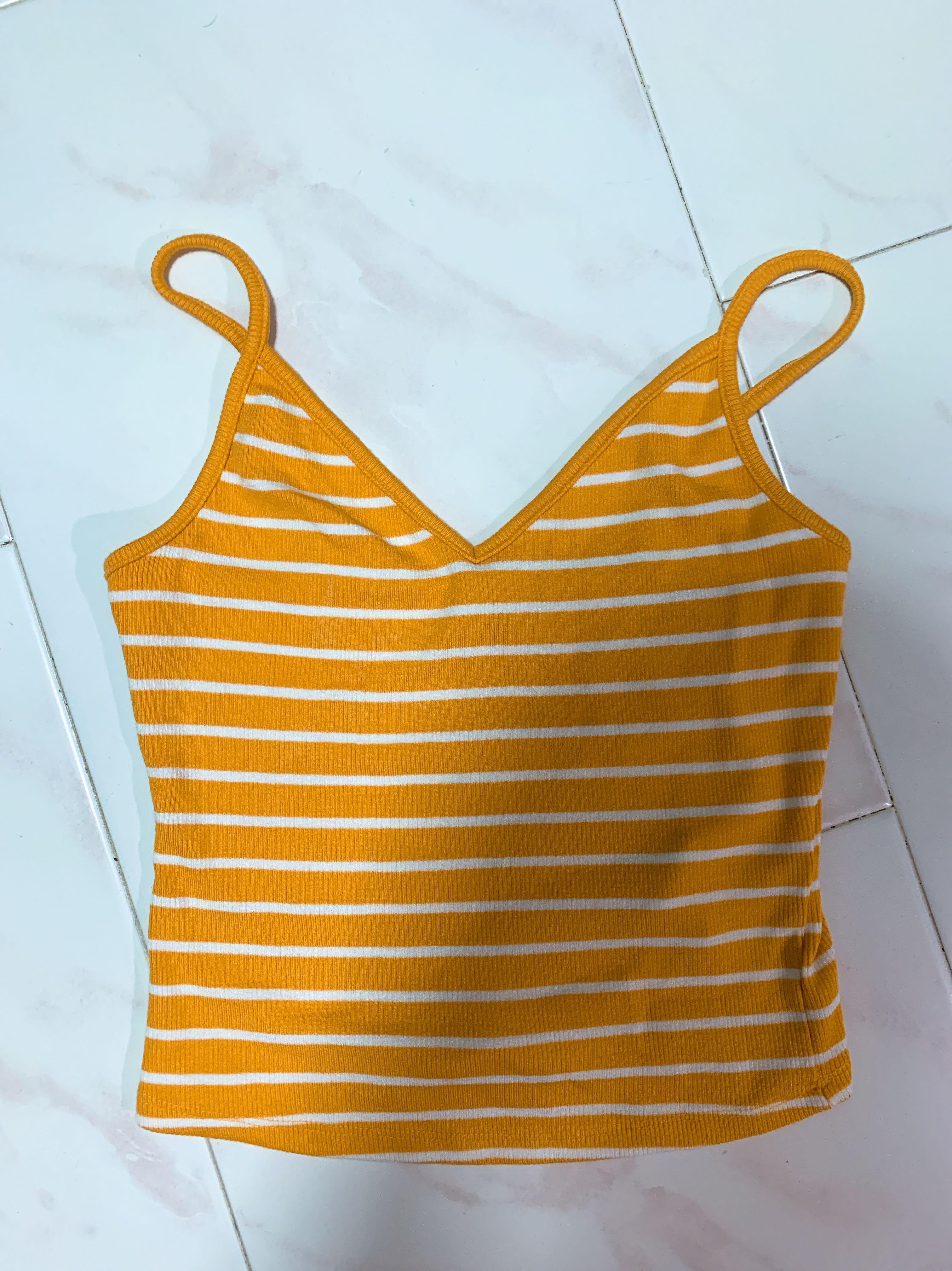 yellow spaghetti top
