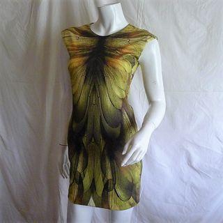 Green Dragonfly Wings Printed Bodicon Dress