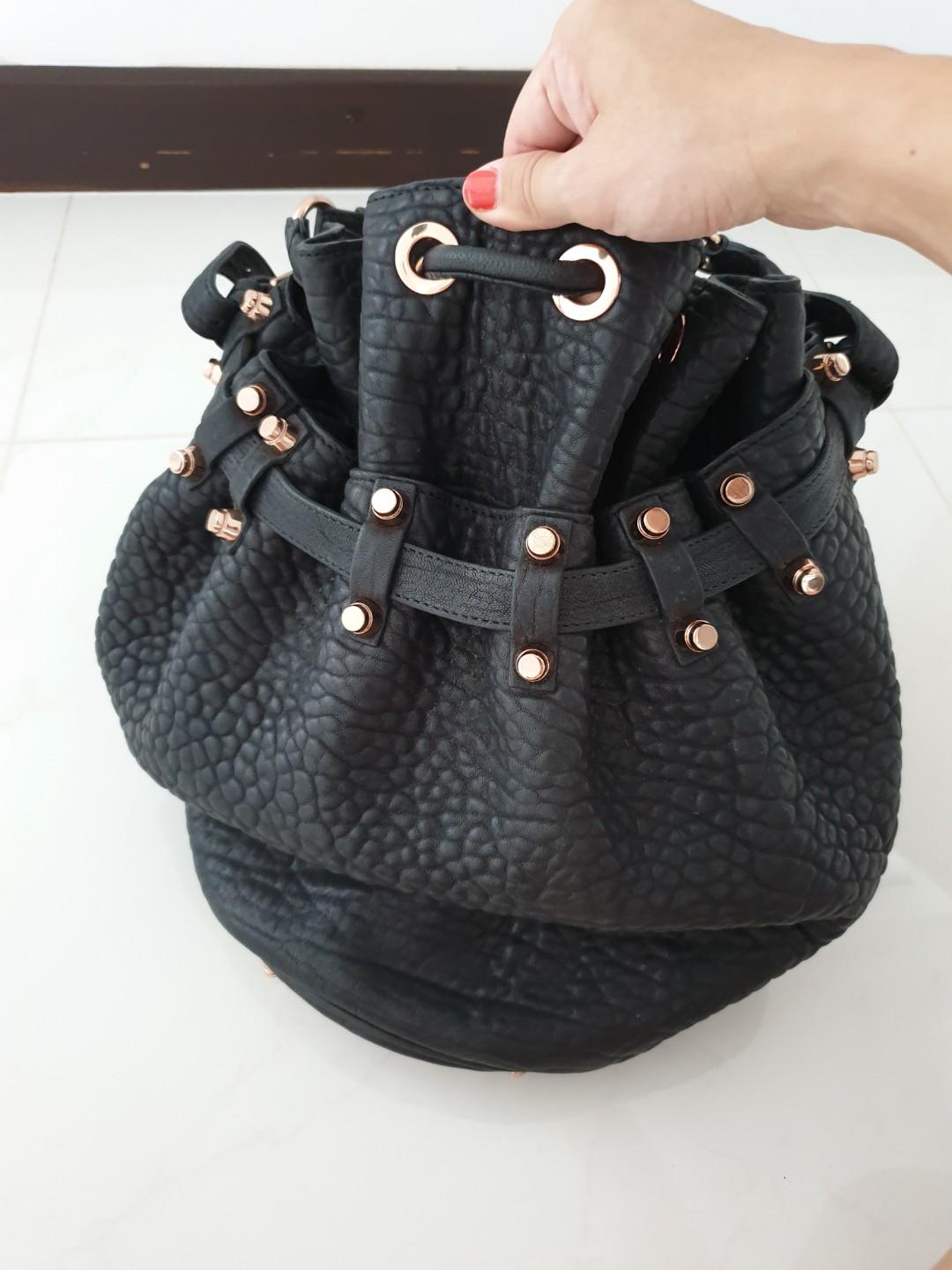 rose gold bucket bag