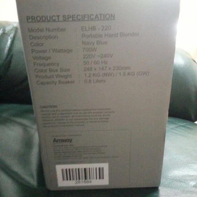 Amway Nutrilite Portable Hand Blender (ELHB220), Everything Else, Others on Carousell