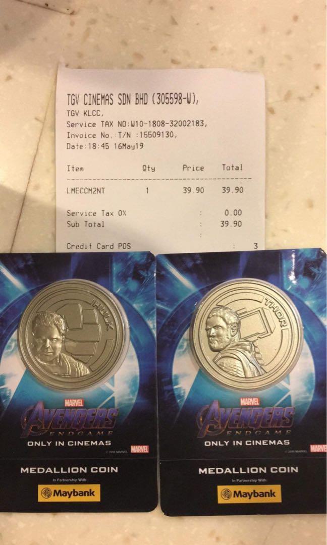 Avenger Endgame Coin Medallions Full Set Toys Games