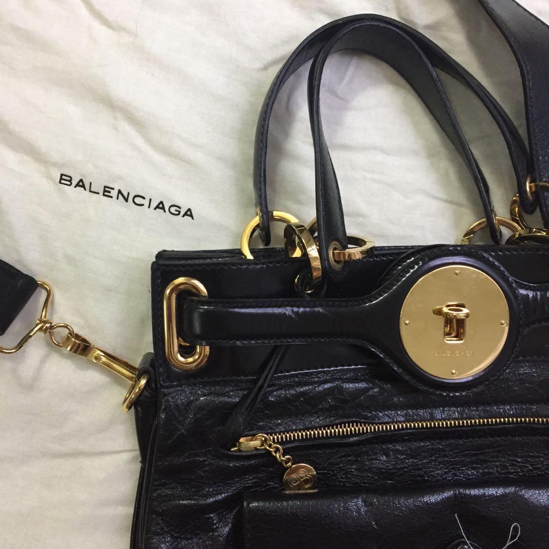 Balenciaga Bb Leather Black Sling Bag Vintage Authentic