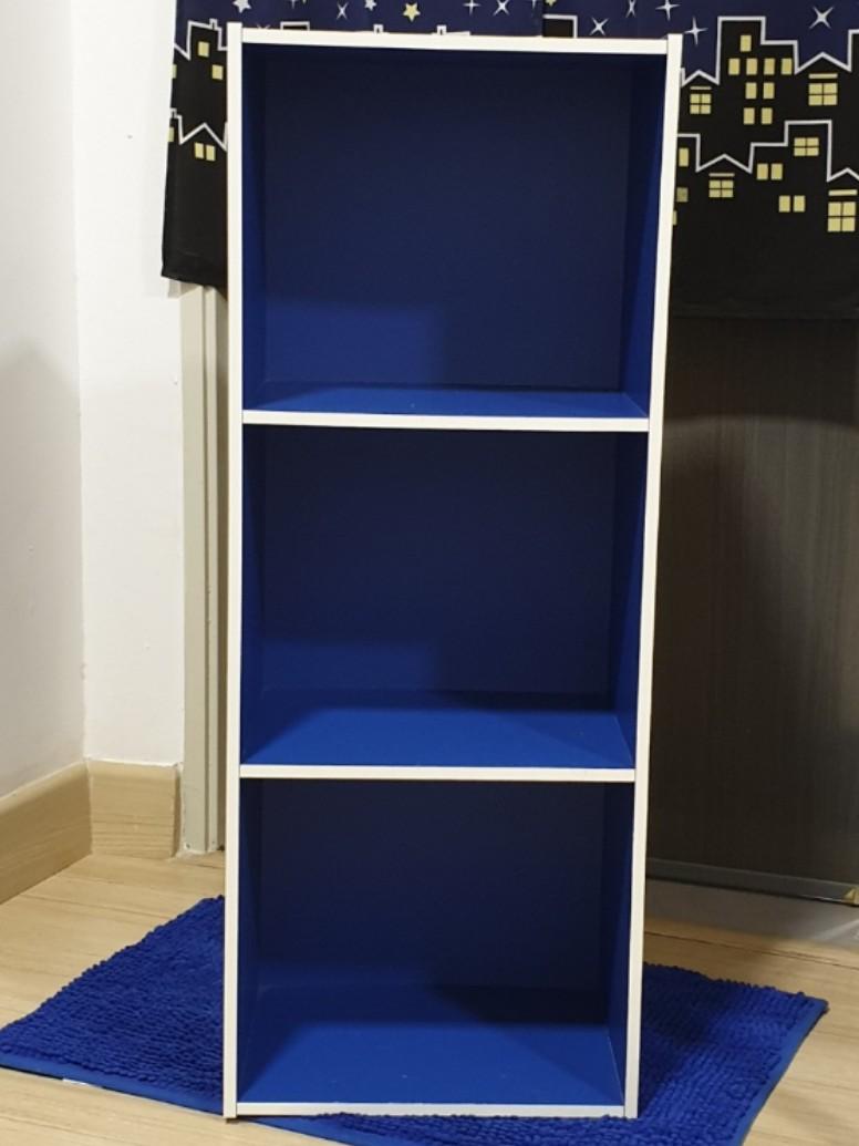 Book Shelf 3 Tier (Blue Color), Furniture & Home Living, Furniture