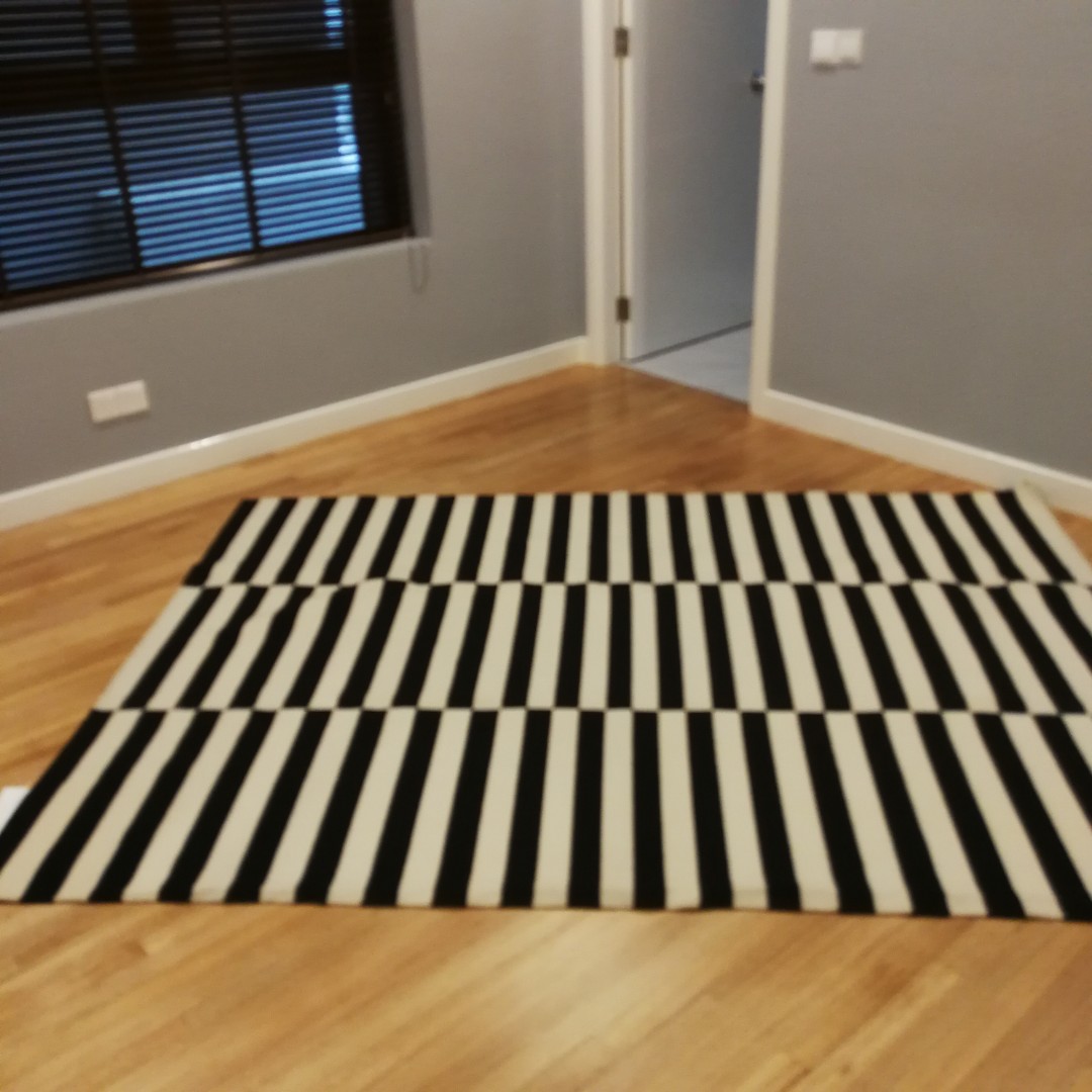 STOCKHOLM handmade black striped, off-white striped black/off-white, Rug,  flatwoven, 170x240 cm - IKEA