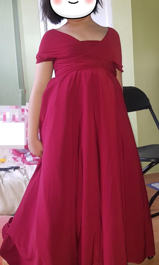 infinity dress for kids maroon