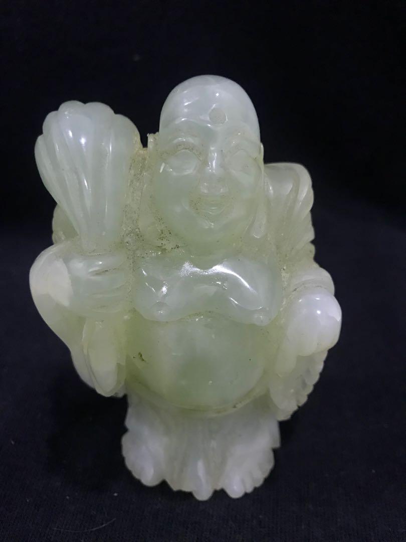 21.6 Chinese Natural Jadeite Jade Carving Happy Laugh