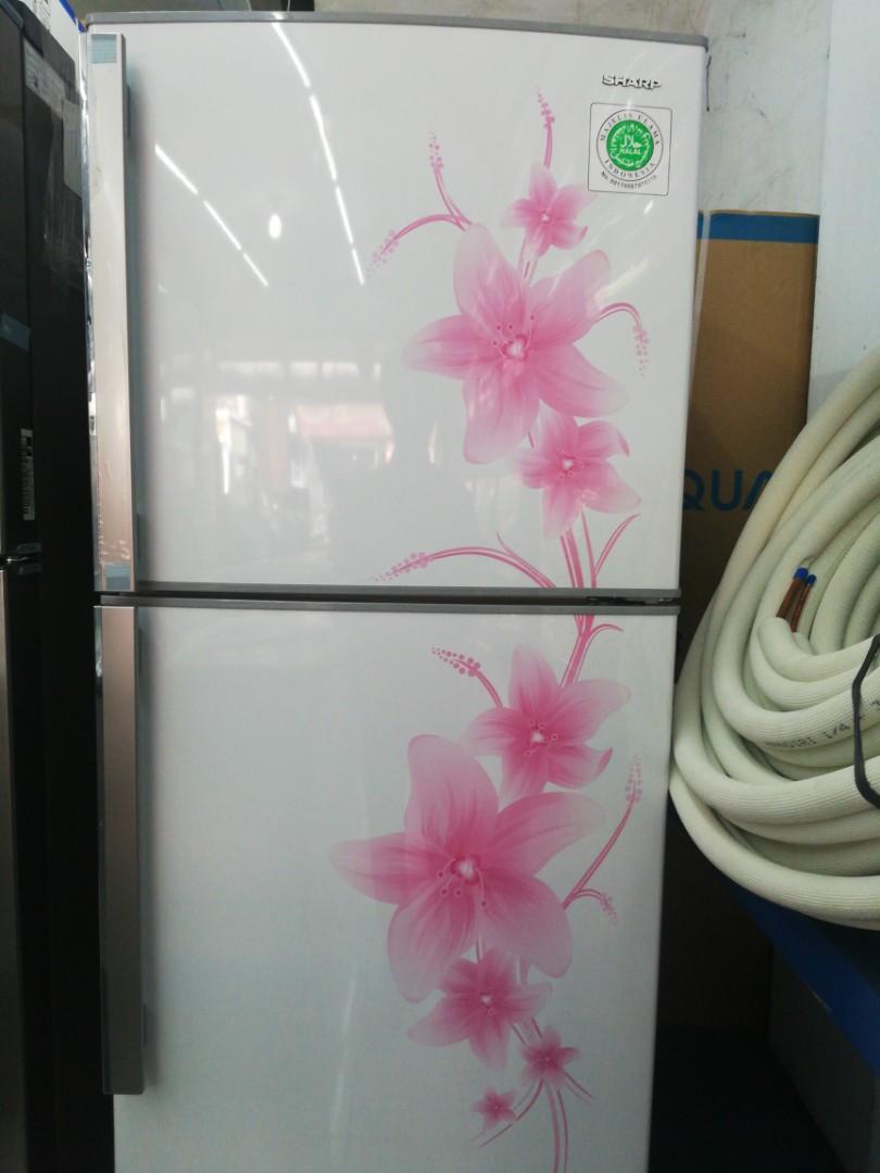 Jual Kulkas Sharp 2 Pintu Kirei Ii Series Bunga Biru Putih No