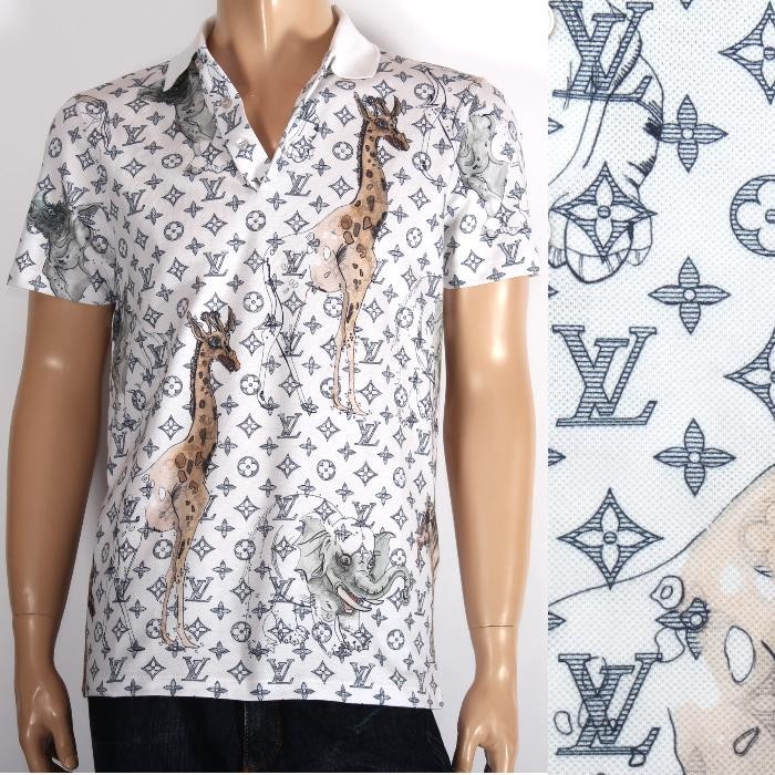 Louis Vuitton White Polo Shirt With Monogram Patterns LV Shirt Size M   Trang chủ