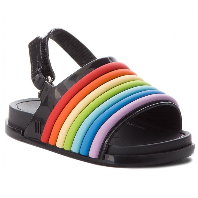 mini melissa beach slide sandal rainbow