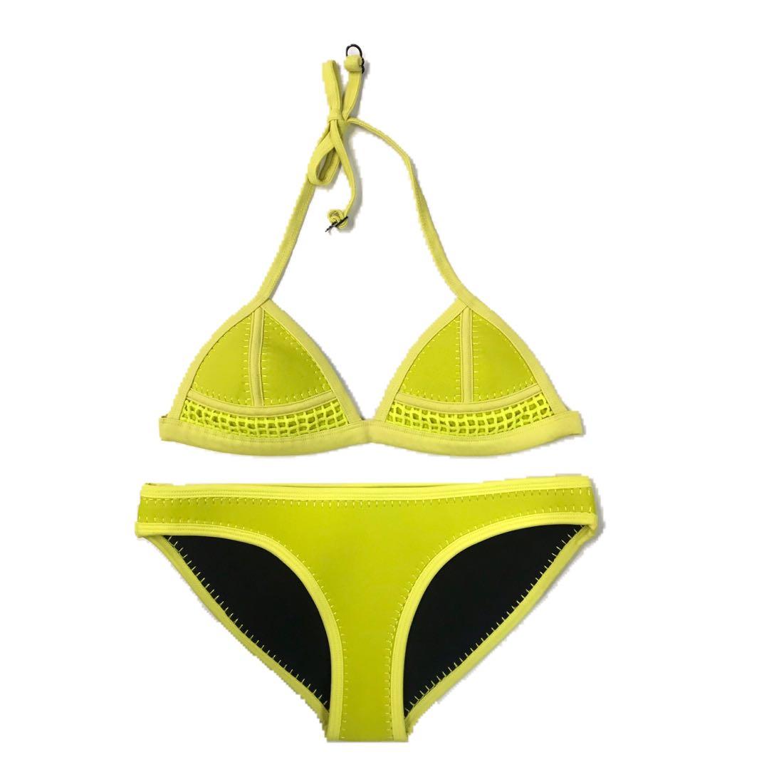 Neoprene Yellow Triangle Bikini (Category: Bikinis & Swimsuits) located in Mandaluyong City. Submitted by flygirlfinds (Listing ID 229345831, Image 1). Description: Please read full post before asking questions and making offers. Thank you! 😊 DETAILS 👙SMALL 👙Bust 32B-34A/B, Hips 34-36 👙Back clip closure 👙Top used once, bottom never used 👙LOWEST/LAST PRICE POSTED 👙Originally bought for PhP 950.