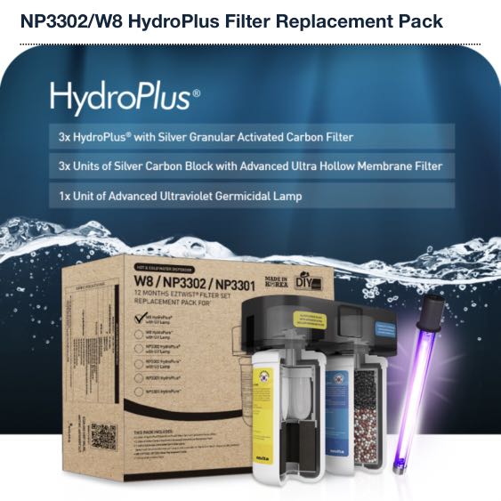 Novita W8 NP3302 HydroPlus Filter Replacement, Furniture & Home Living