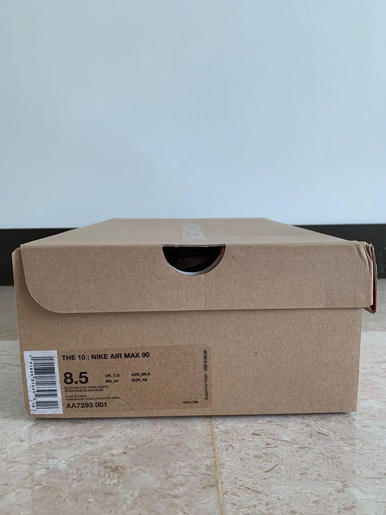 stockx air max 90 off white black