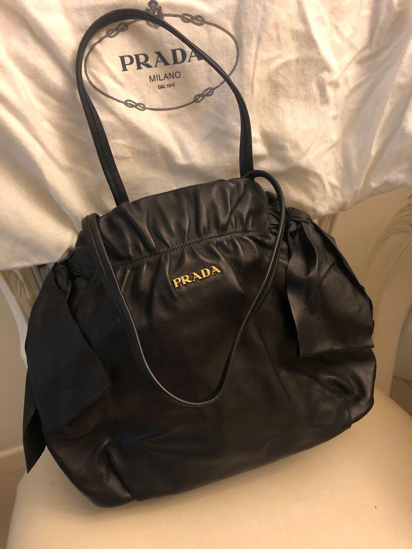 prada soft leather tote