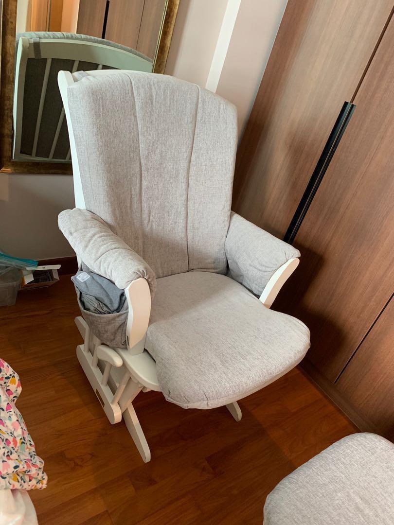 Preloved Dutailier Nursing Rocking Glider Chair With Ottoman