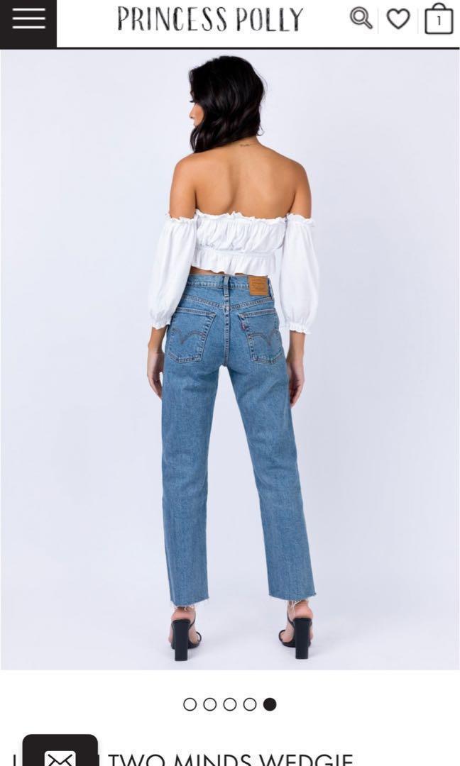 PRINCESS POLLY LEVIS IN TWO MINDS WEDGIE STRAIGHT JEANS Women s