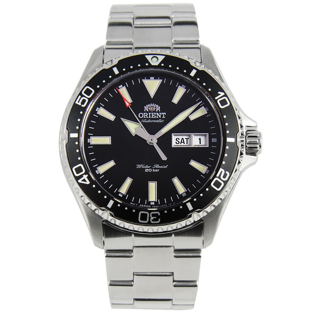 RA AA0001B19B RA AA0001B Brand New Orient Kamasu Mako III Sporty Automatic 200M Day Date 100 Original Black Dial Analog Male Watch w Warranty