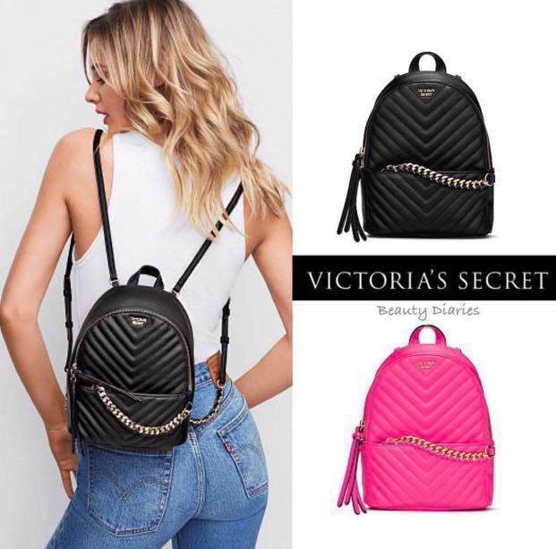 Victoria’s Secret Pebbled V-Quilt Small City Backpack Brand New