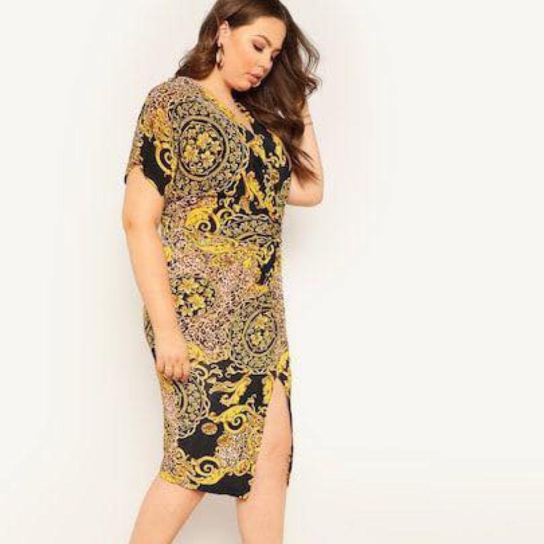 plus size versace inspired dress