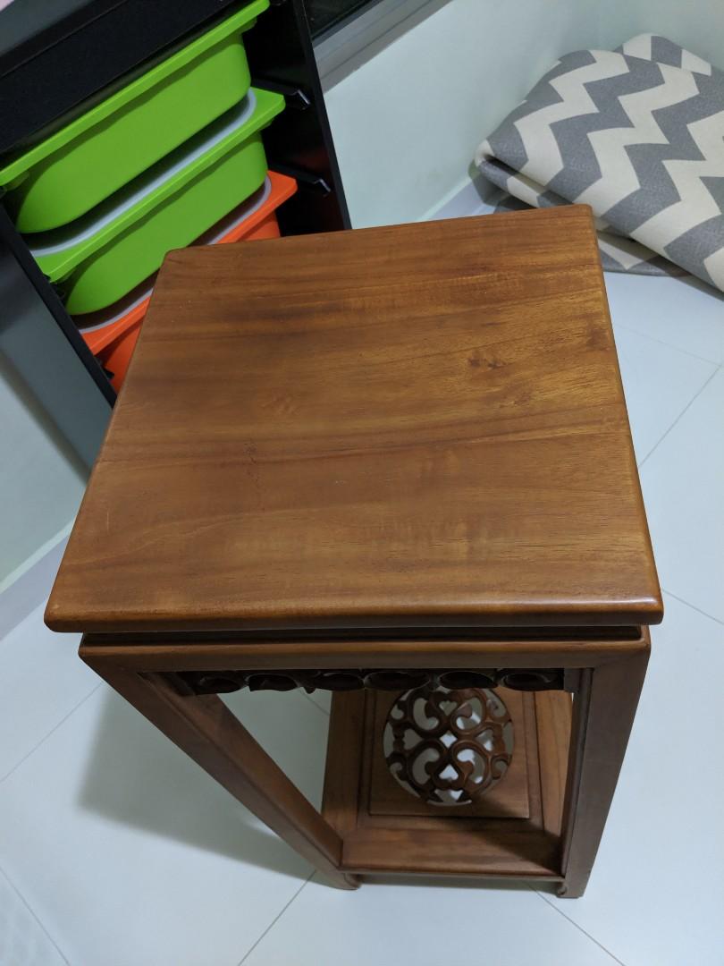 Vintage wood pedestal/ high chair, Furniture & Home Living, Furniture