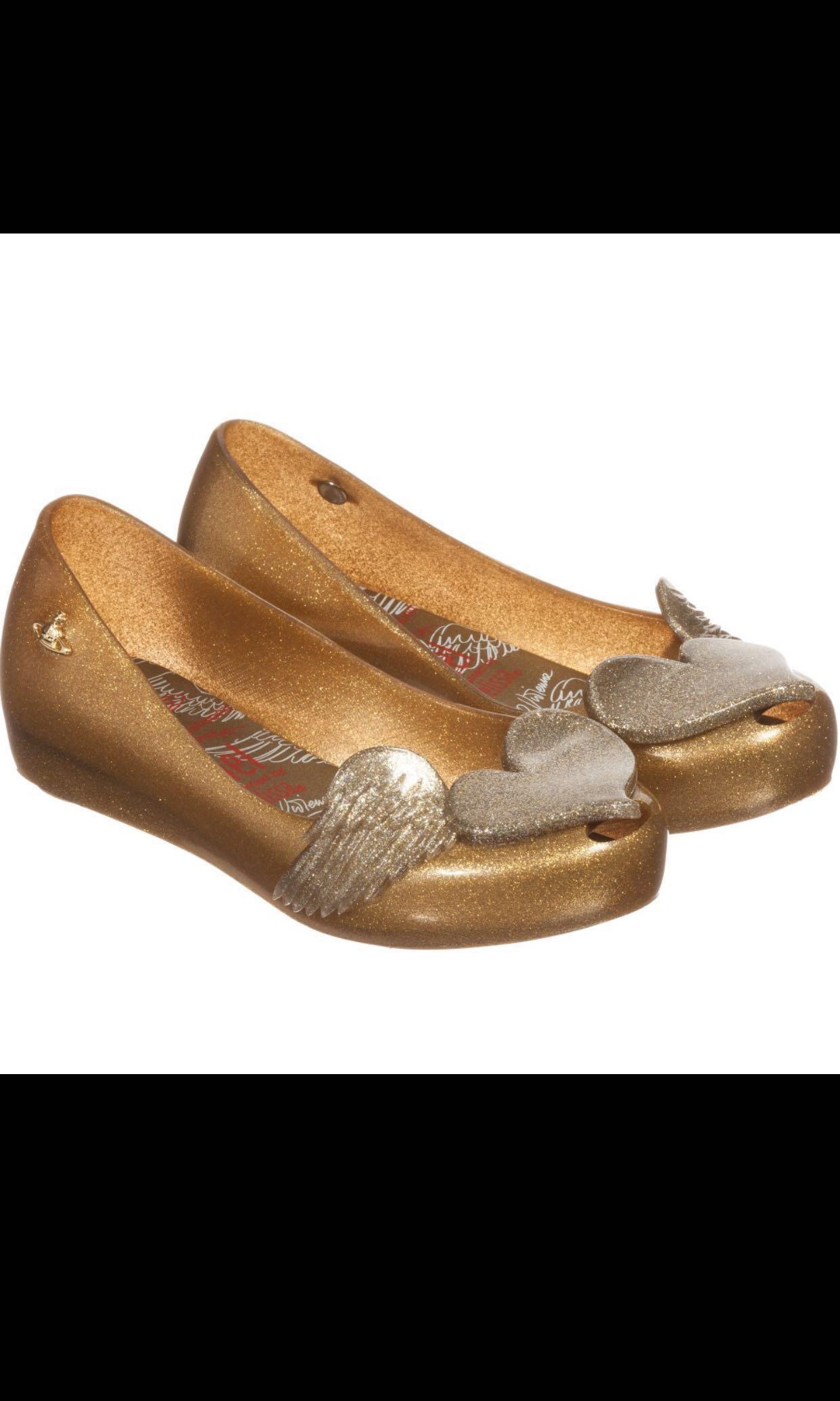Gold vivienne sale westwood shoes