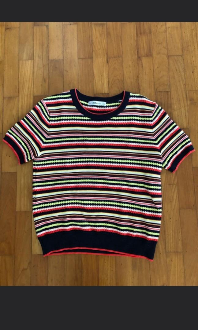 zara striped knit top