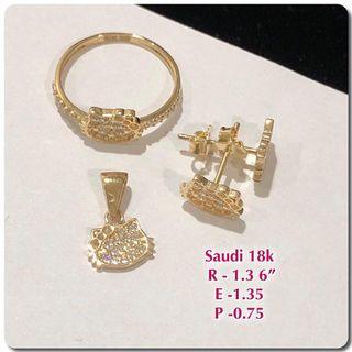 Hello Kitty Jewelry Set 18K Saudi Gold