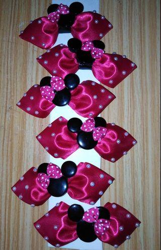 Minnie mouse hair clip/pony ONHAND ITEMS