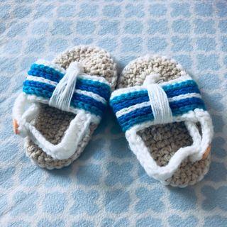 Hand knitted baby sandals