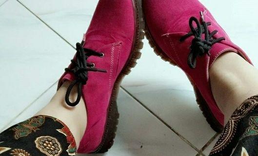 Sepatu bahan suede pink #mauthr