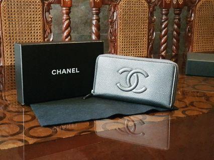 Original Chanel Caviar Long Zip Wallet