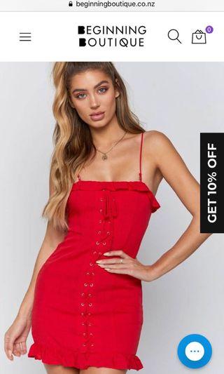 Beginning boutique red dress - size 8