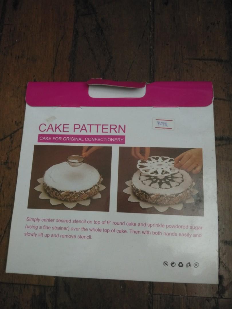 6 cake stencils for 9" (Category: Bakeware) located in Caloocan City. Submitted by lolaCecille (Listing ID 230539187, Image 2). Description: 6 different cake patterns for a 9 inches round cake. Decorate cakes with ease.