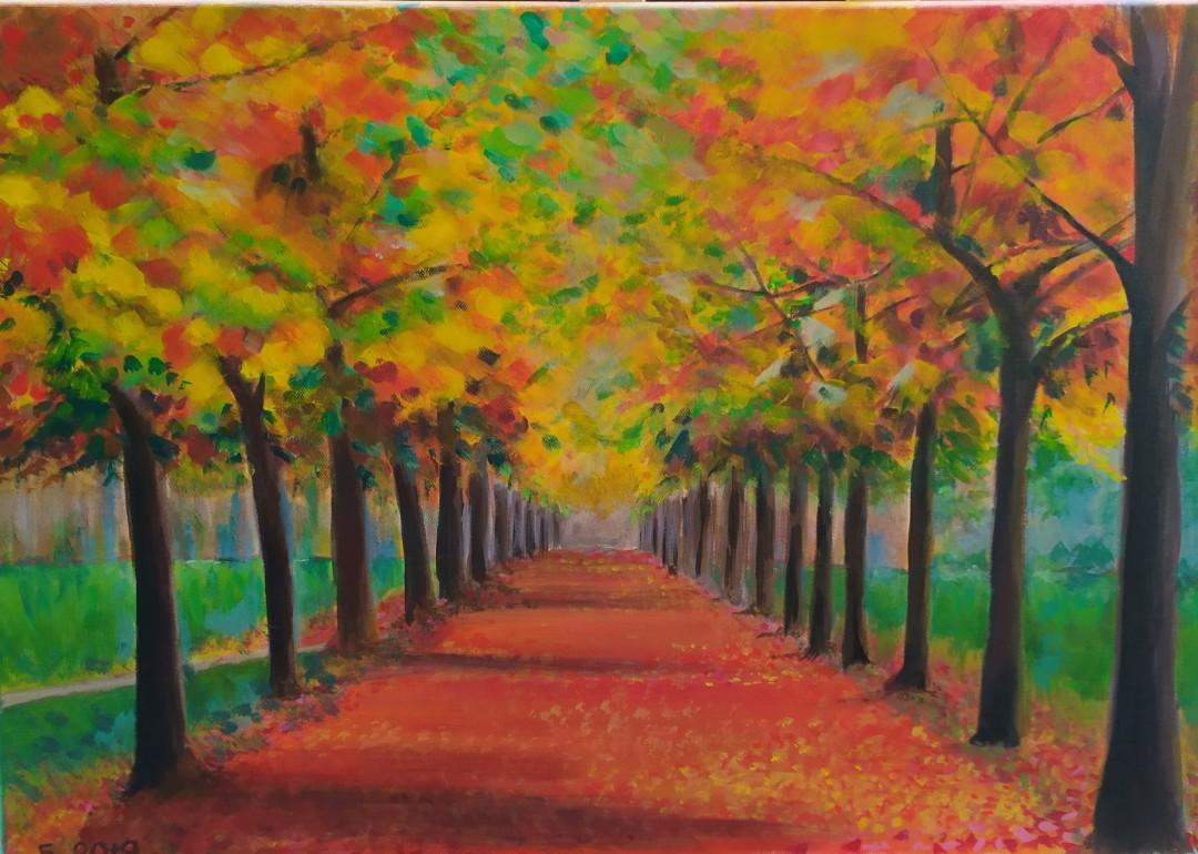 Acrylic On Canvas Autumn Colours Paintings Furniture Home