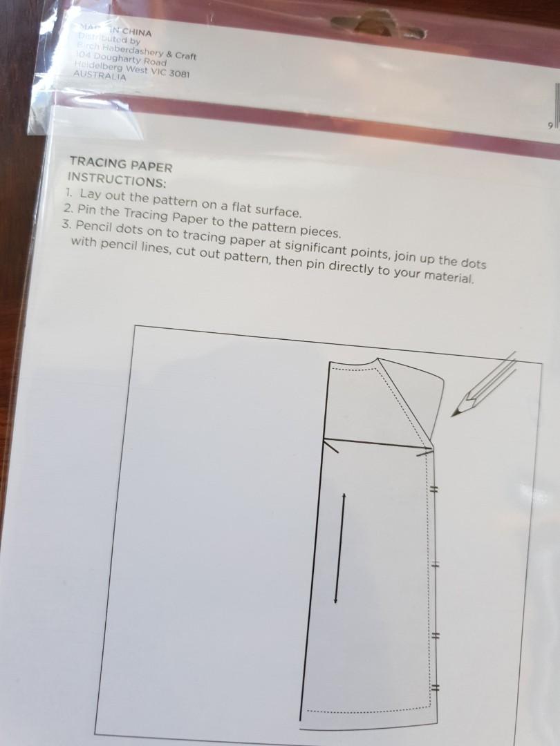 BIRCH dressmaking pattern tracing paper, Hobbies & Toys, Stationery & Craft, Craft Supplies