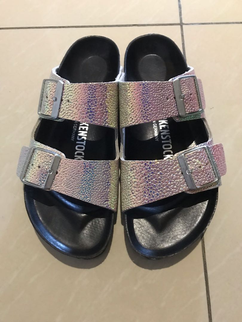 Birkenstock ombre pearls silver black hot sale
